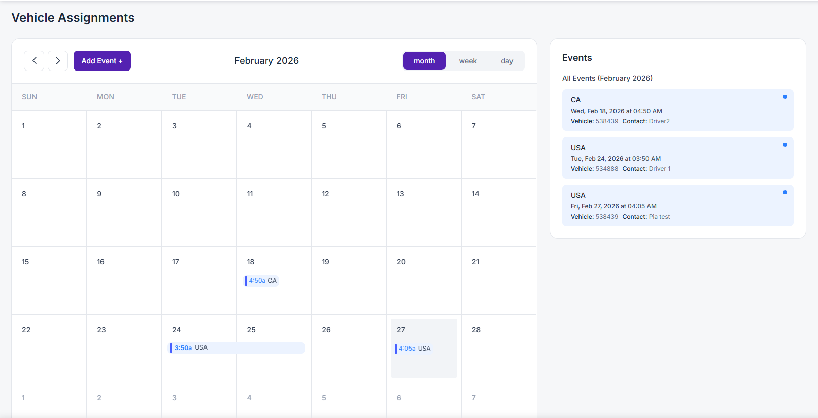 Add & assign vehicles and assets